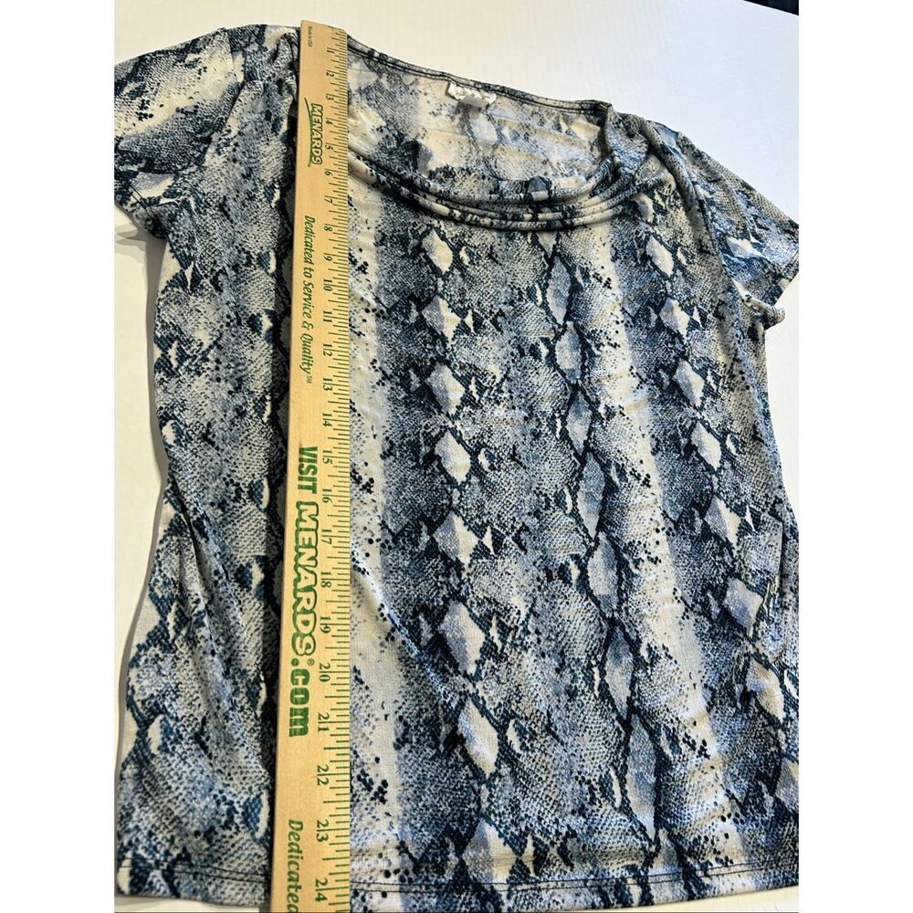Lot of 2 Jaclyn Smith Collection Snakeskin Print Cowl Neck Career Blouses Size M - Picture 12 of 13